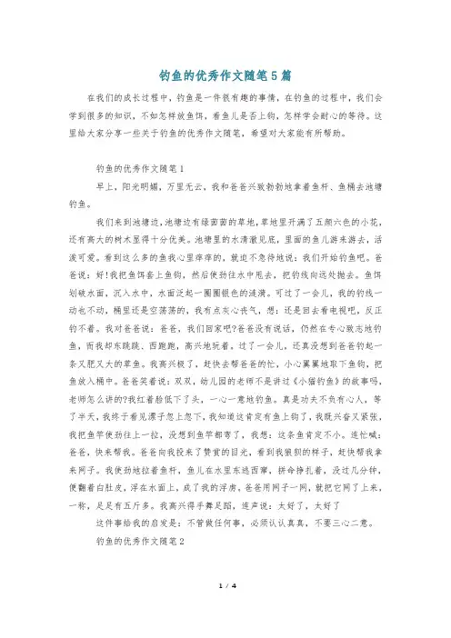 钓鱼的优秀作文随笔5篇