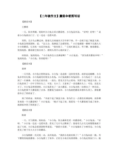 【二年级作文】蘑菇伞看图写话