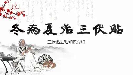 冬病夏治三伏贴基础知识介绍带内容PPT课件演示