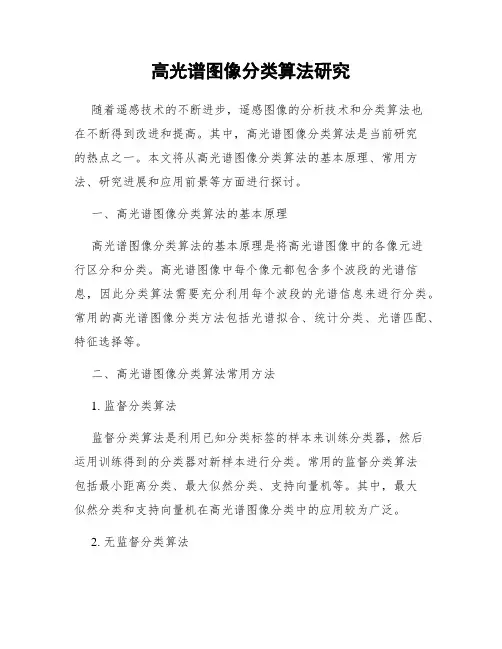 高光谱图像分类算法研究