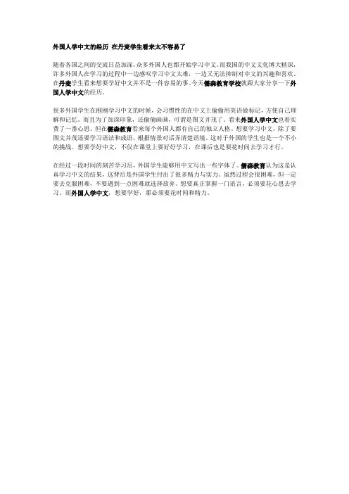 外国人学中文的经历 在丹麦学生看来太不容易了