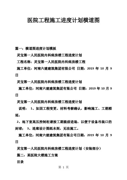 医院工程施工进度计划横道图精品文档27页