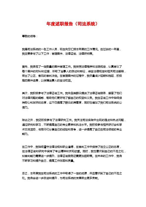 年度述职报告(司法系统) (2)