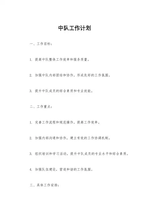 中队工作计划