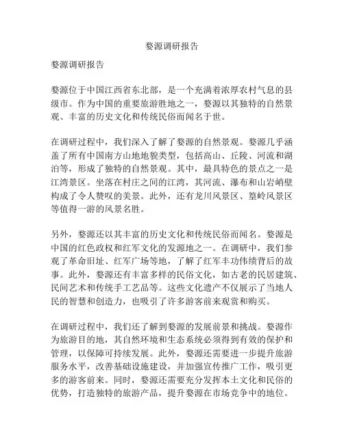 婺源调研报告
