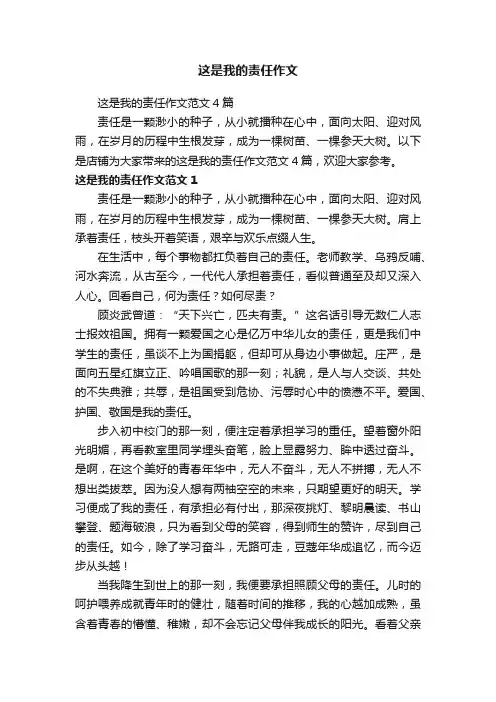 这是我的责任作文
