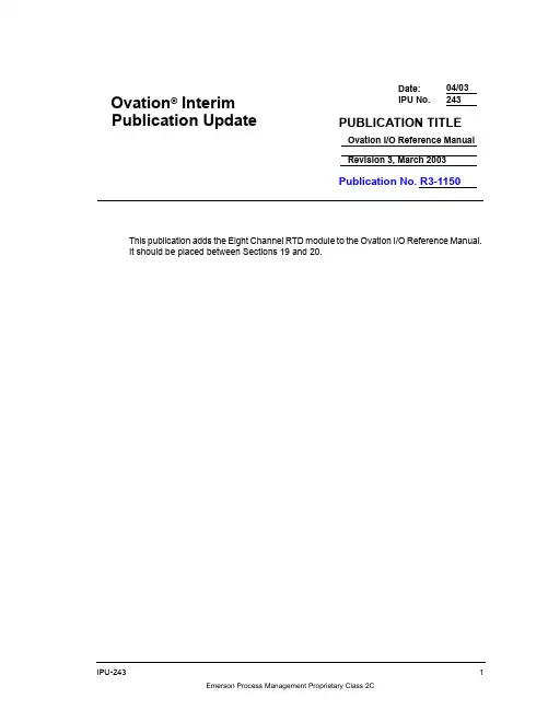 Ovation I O Reference Manual