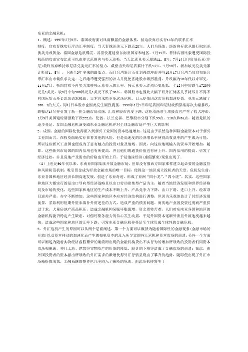 东亚的金融危机