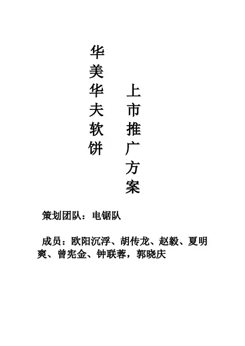 华美华夫软饼推广策划方案