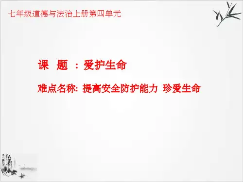 人教版七年级道德与法治上守护生命(19张PPT)