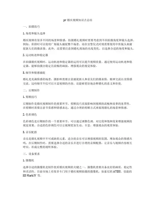 pr婚庆视频知识点总结