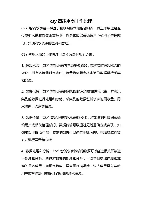 csy智能水表工作原理