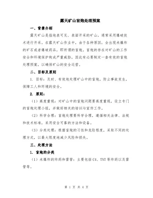 露天矿山盲炮处理预案