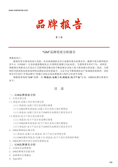 GM的品牌资质分析报告