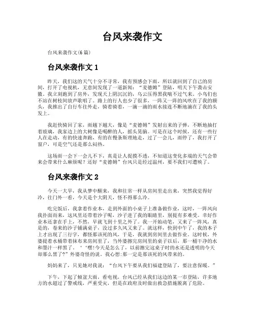 台风来袭作文