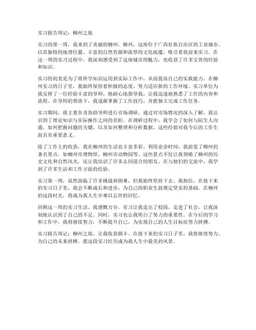 实习报告周记柳州