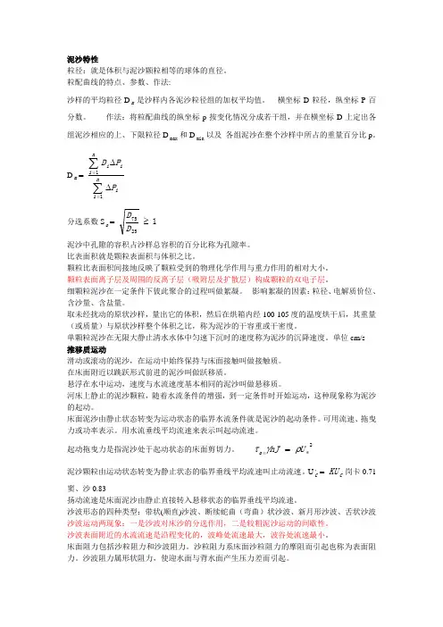 河流动力学 复习题