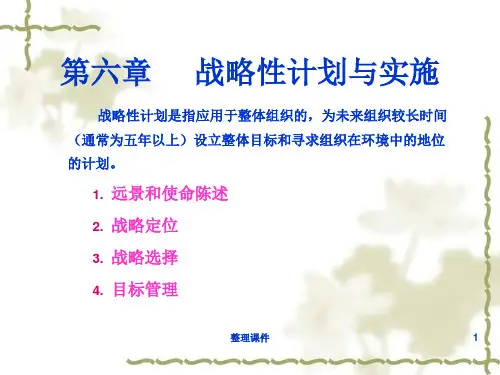 管理学战略性计划