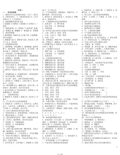 中医方剂学试题12套(附答案).pdf