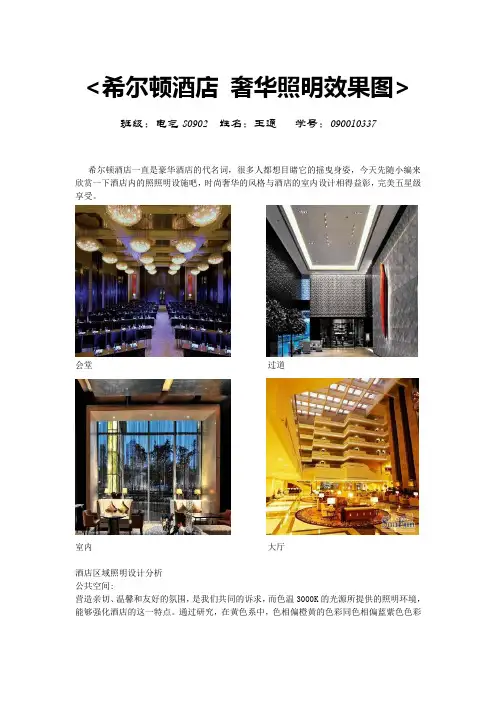 希尔顿什么照明效果图