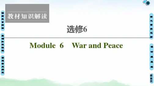 2021版高考英语(外研版)一轮复习课件：选修6 Module 6 War and Peace