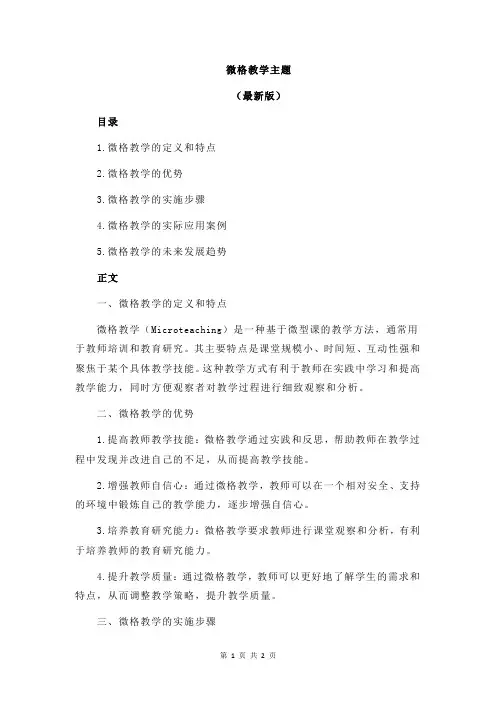 微格教学主题