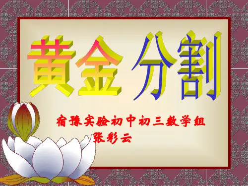 第2课时黄金分割学习课件PPT