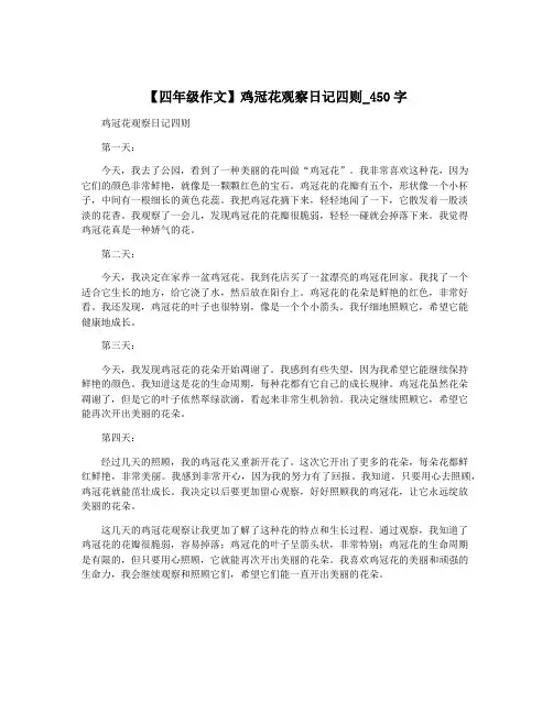 【四年级作文】鸡冠花观察日记四则_450字