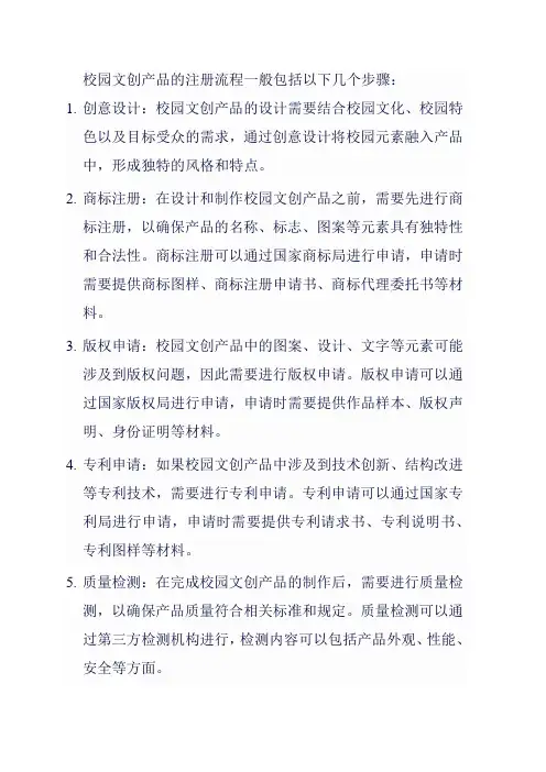 校园文创产品注册流程