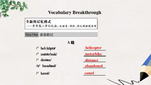 外研版高中英语必修1 Module 3《My First Ride on a Train》(Vocabulary)课件