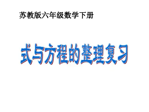 苏教版数学六年级下册《式与方程的整理与复习》ppt课件