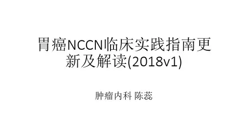 2018胃癌NCCN临床实践指南更新及解读