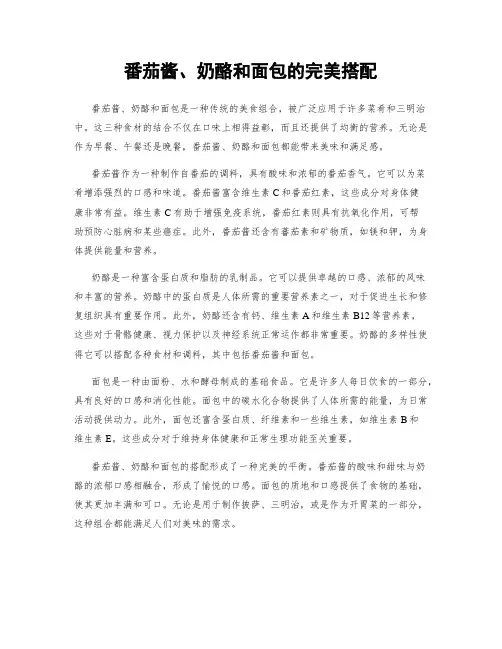 番茄酱、奶酪和面包的完美搭配