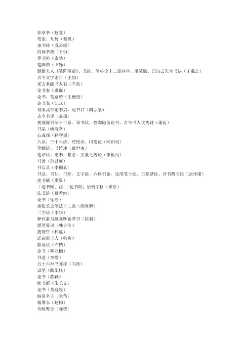 历代书法论文选续编