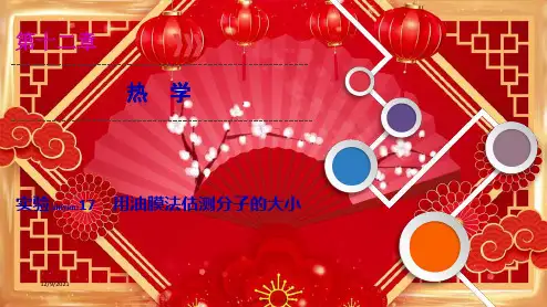 高考物理一轮复习实验17用油膜法估测分子的大小课件