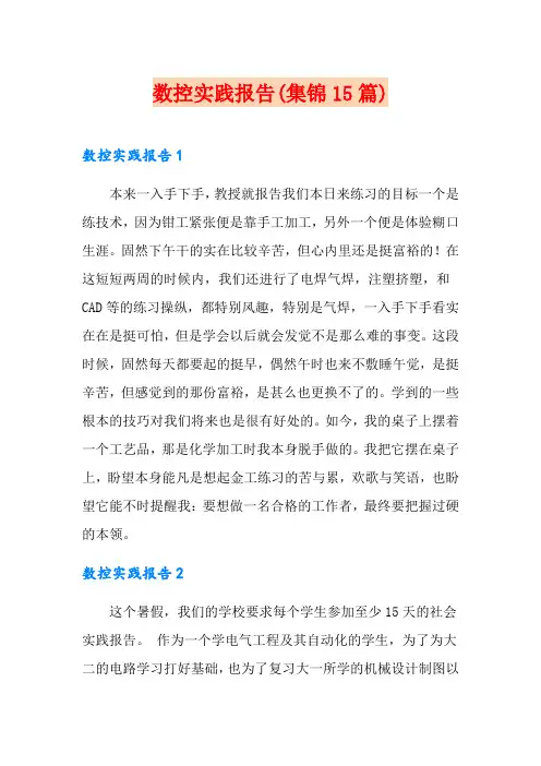 数控实践报告(集锦15篇)