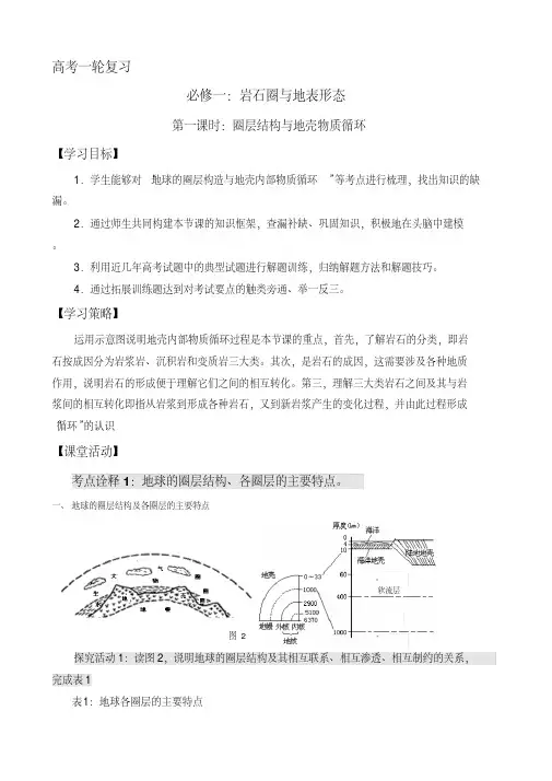[备考资料]高三地理一轮复习岩石圈与地表形态学案(第1课时).doc