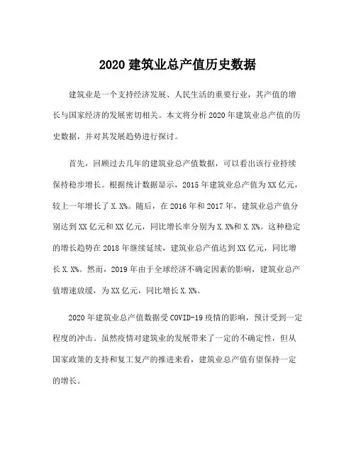 2020建筑业总产值历史数据