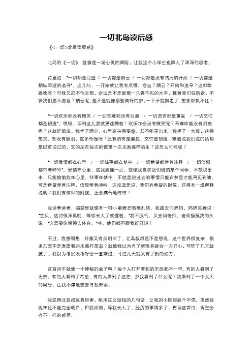 一切北岛读后感