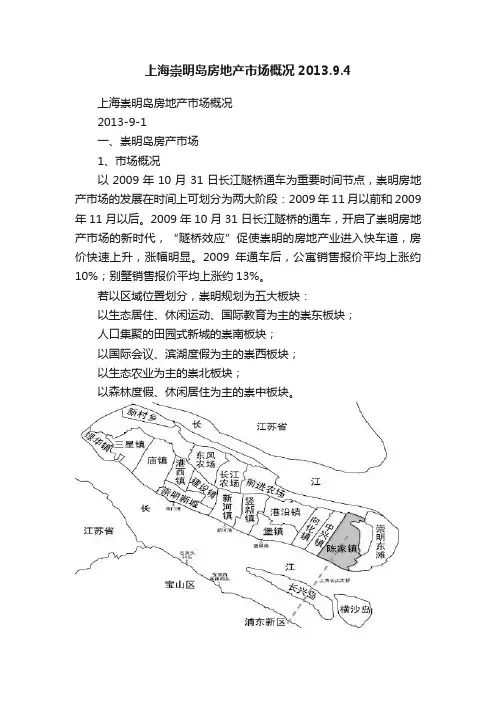 上海崇明岛房地产市场概况2013.9.4