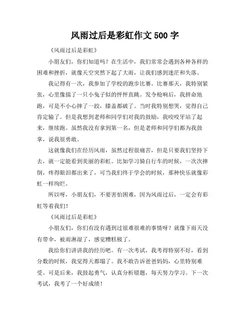 风雨过后是彩虹作文500字