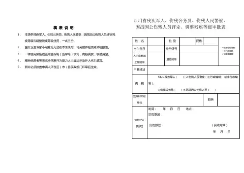 残疾评定表