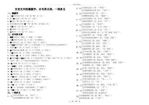 七年级下册文言文中的通假字