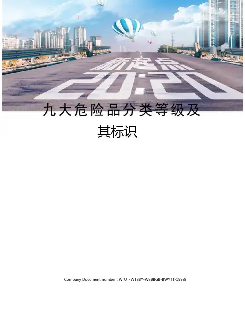 九大危险品分类等级及其标识