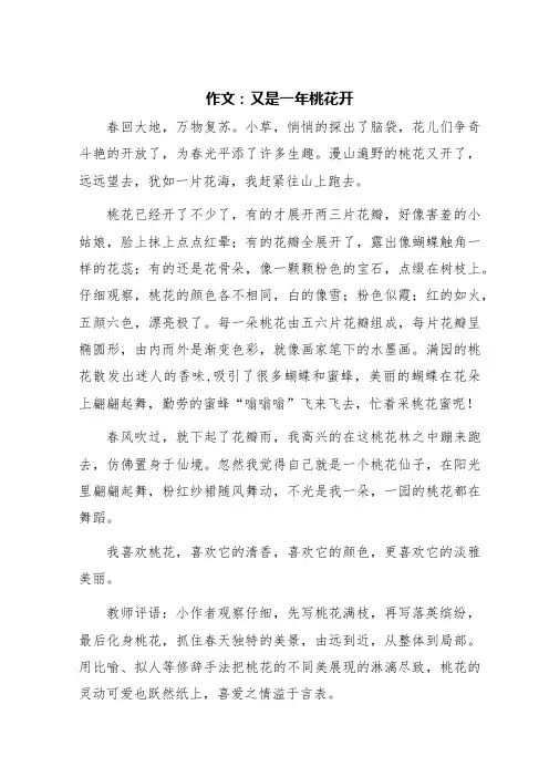 作文：又是一年桃花开