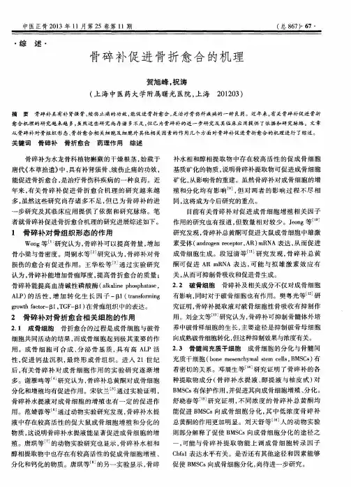 骨碎补促进骨折愈合的机理