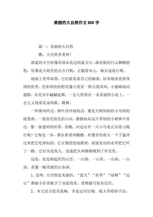 美丽的大自然作文600字
