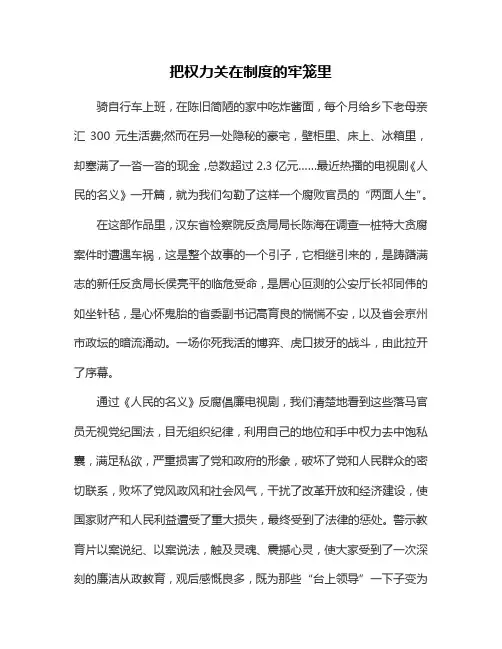 人民的名义观后感