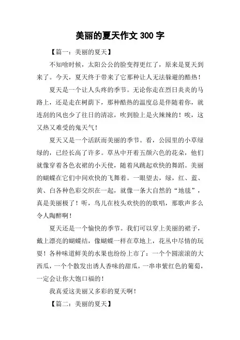 美丽的夏天作文300字