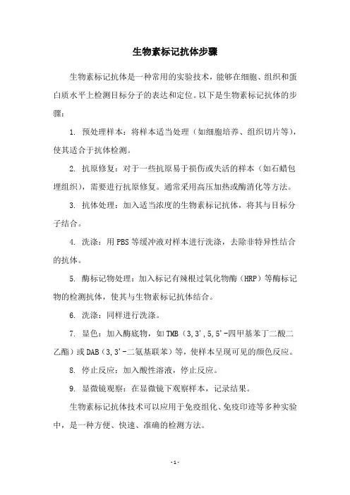 生物素标记抗体步骤
